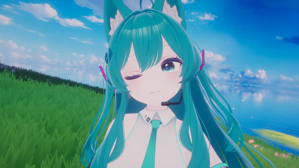 Miku piscando